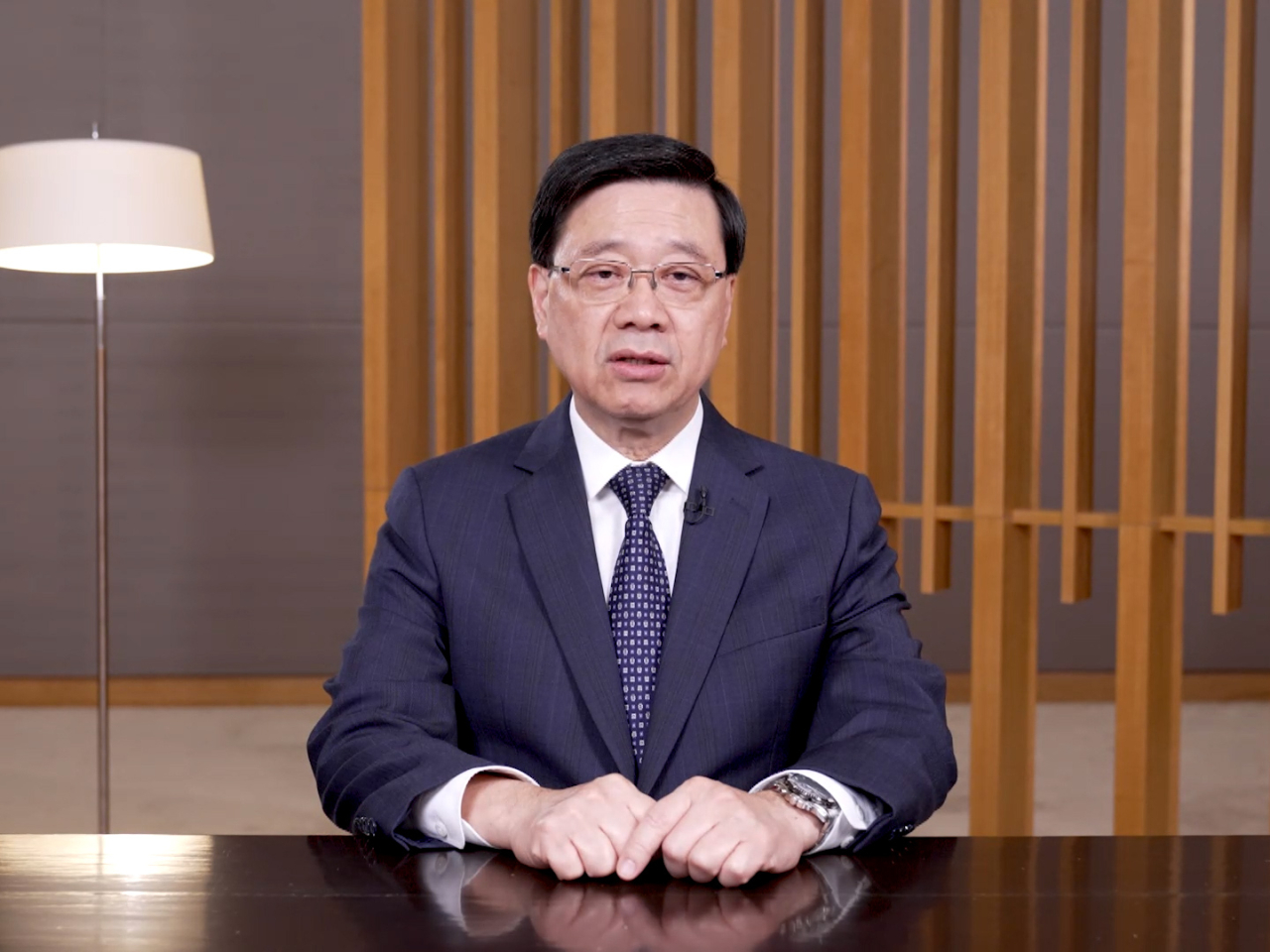 李家超說，特區政府積極推動青年把握大灣區龐大機遇。（政府新聞處）