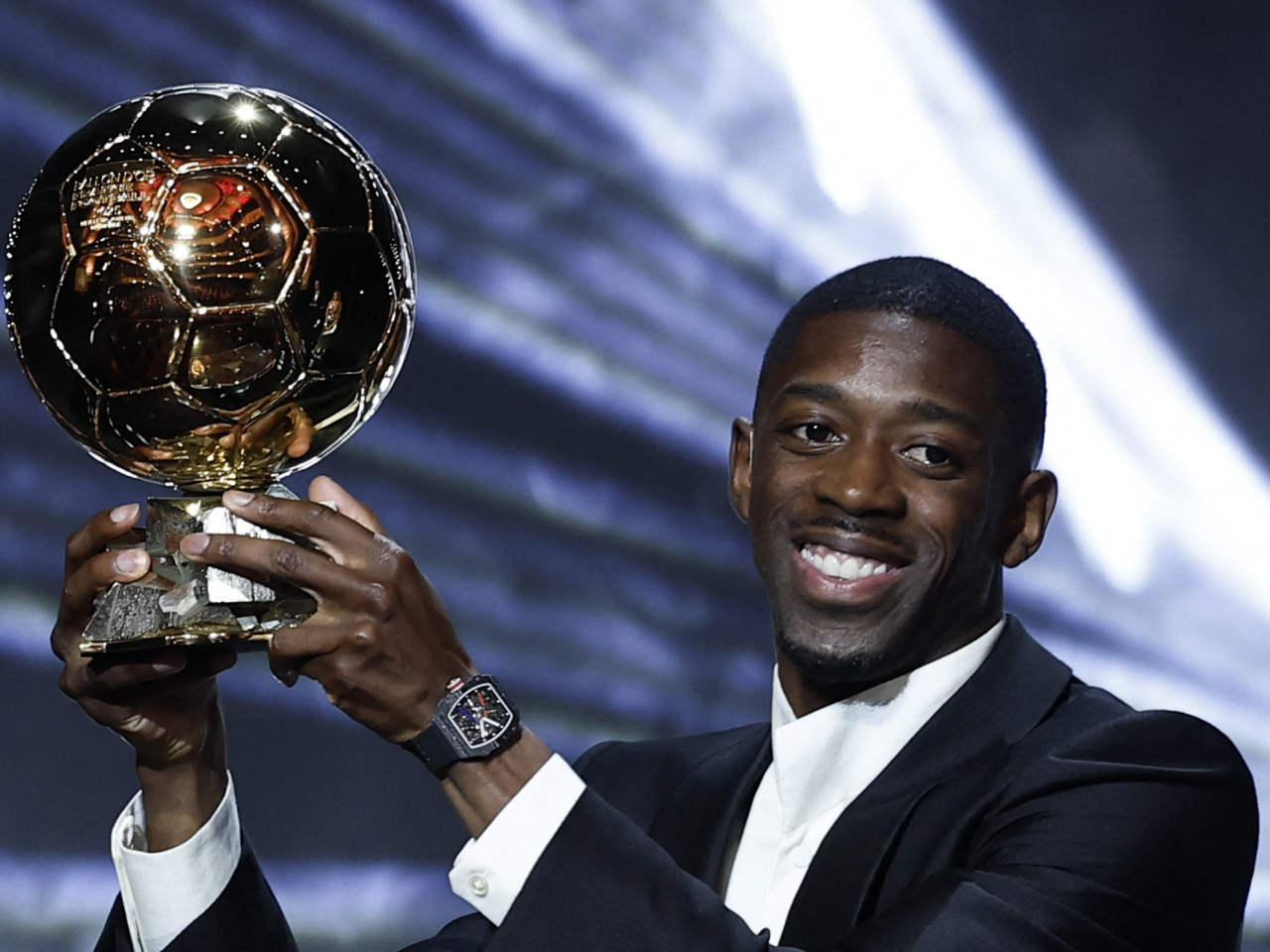 Dembele is just the third French player to bag the prestigious award. Photo: Reuters