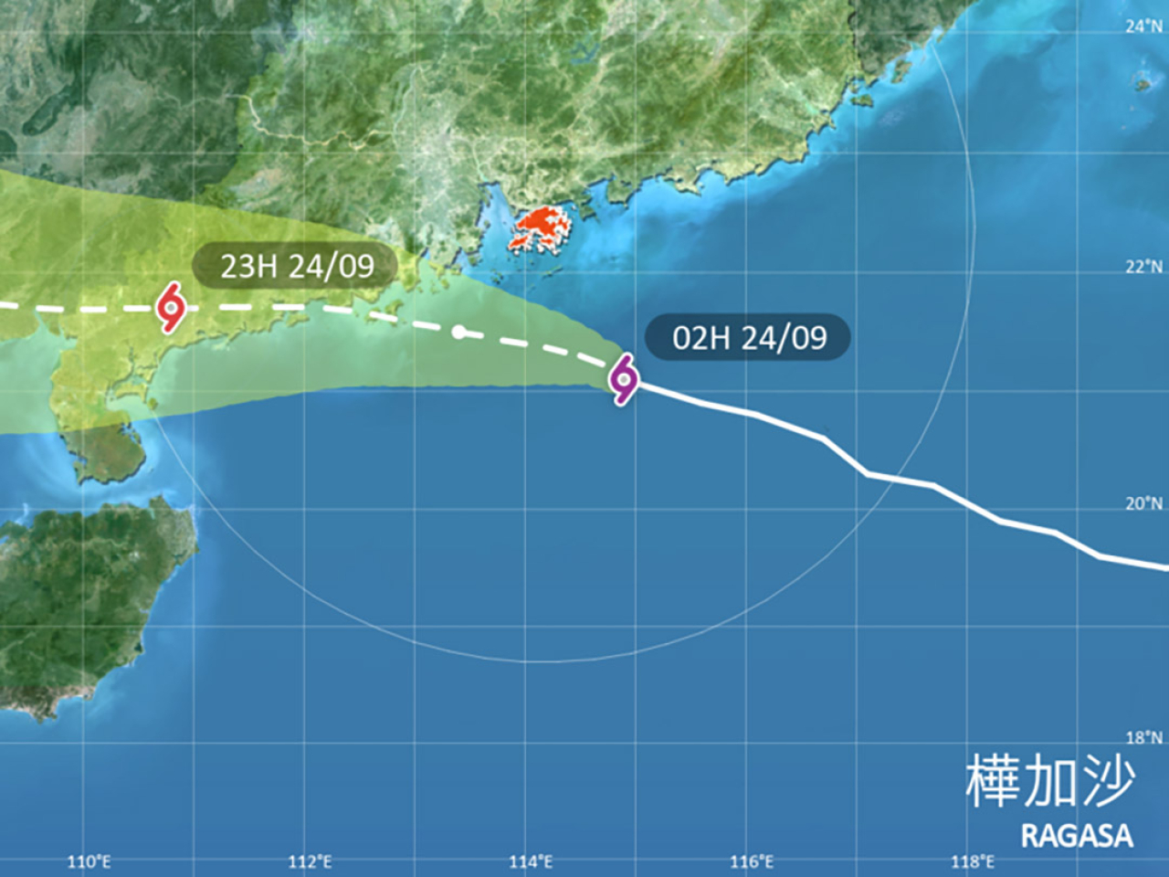 天文台指過去一小時，橫瀾島錄得最高持續風速為每小時120公里，最高陣風超過每小時143公里。（天文台）