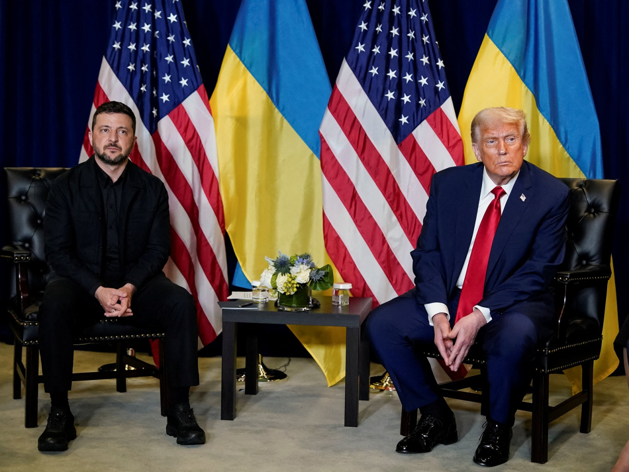 President Donald Trump mets with Ukrainian President Volodymyr Zelensky during the 80th United Nations General Assembly in New York. Photo: Reuters