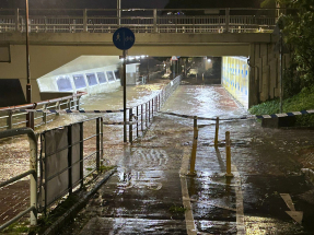 城門河附近行人隧道水浸　往沙田沿路有塌樹