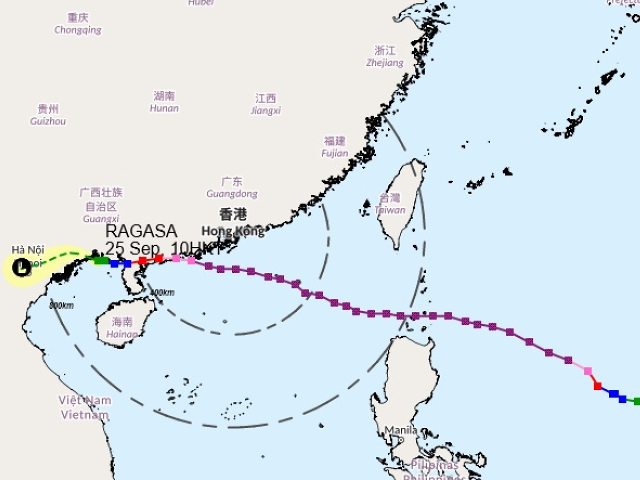 The forecaster said there will still be occasional squally showers and thunderstorms over Hong Kong. Image courtesy of HKO