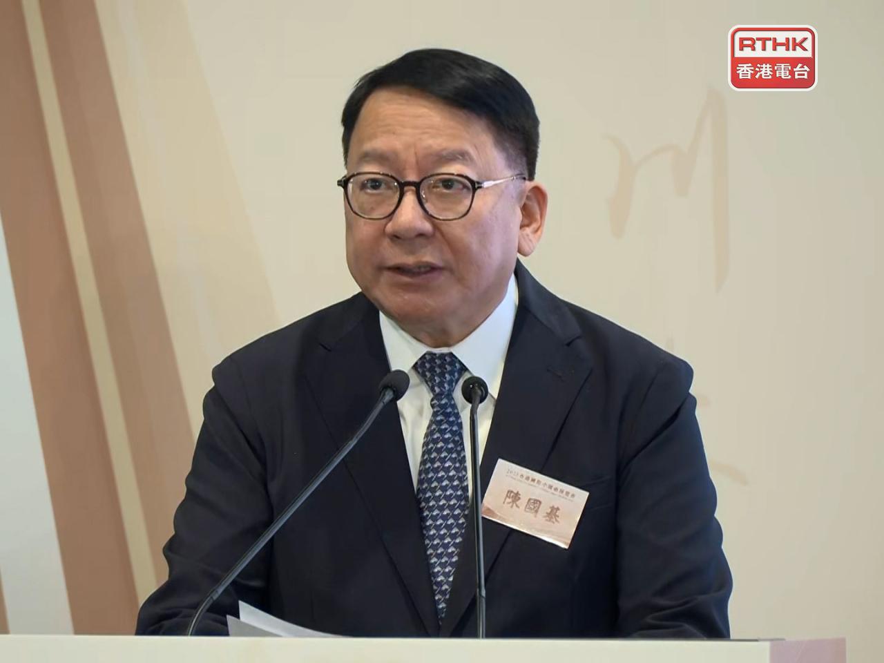 陳國基說，香港會為中醫藥搭建「走出去、引進來」的雙向平台。（梁禎祥攝）