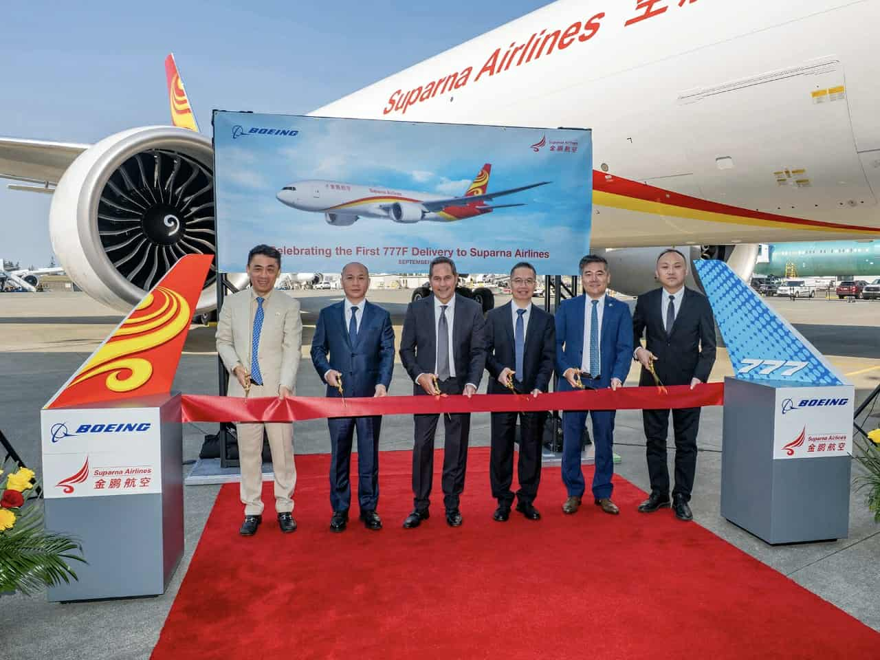 波音透過官方微信帳號公布，金鵬航空共引進兩架777貨機，首架在星期三完成交付。(波音中國微信)