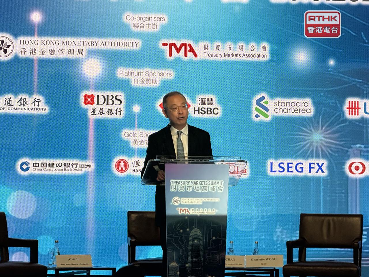余偉文表示，本港將增強現有人民幣流動性安排，包括正研究推出更多風險管理工具。（趙嘉駿攝）