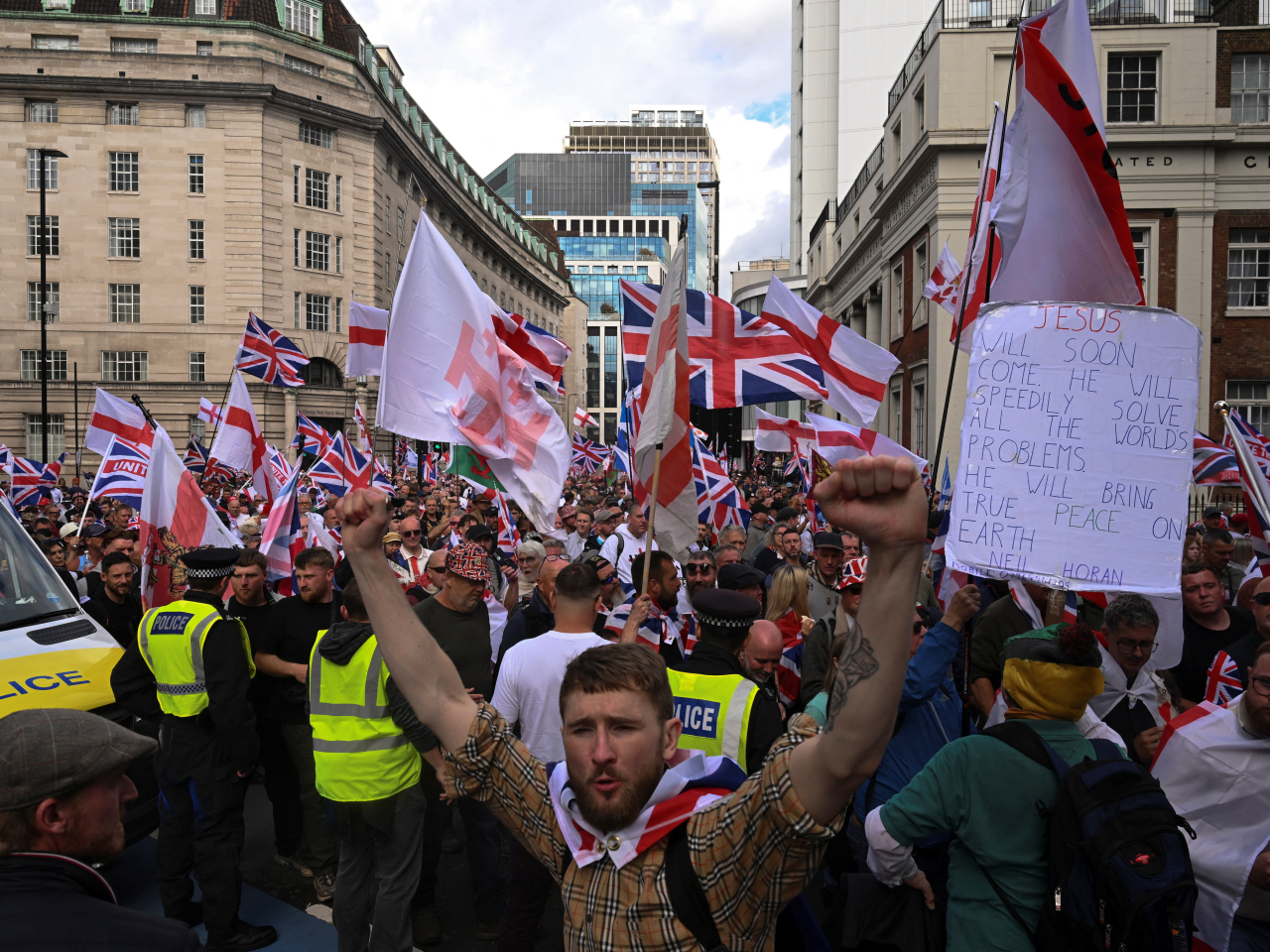 Immigration became a lightning-rod issue for far-right leaders at a protest in London this month. File photo: Reuters