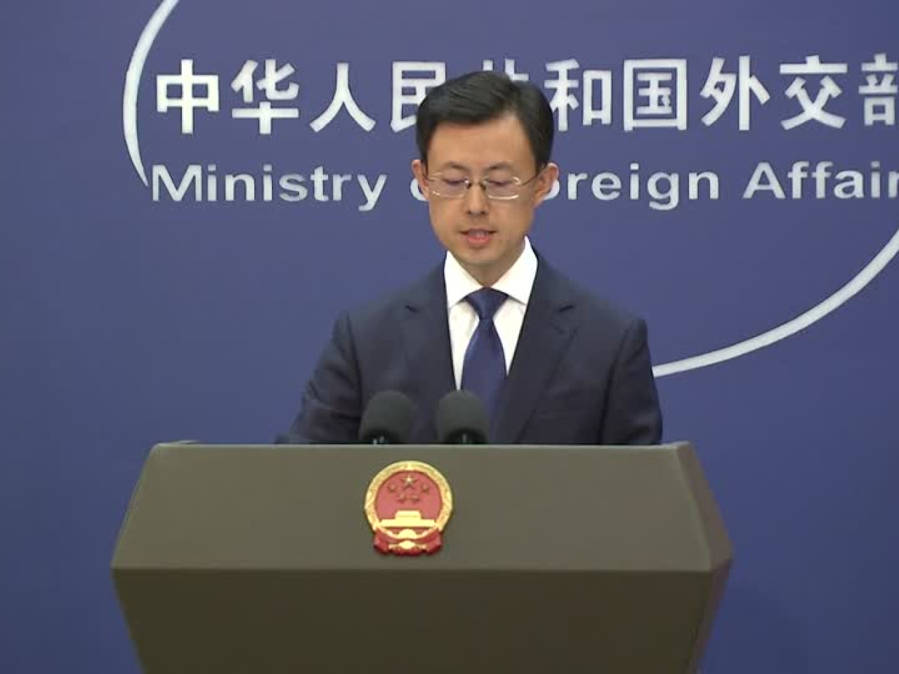 郭嘉昆說，中方對麻生太郎與韓國瑜見面表示強烈不滿、堅決反對，已通過外交渠道提出嚴正交涉。（路透社）