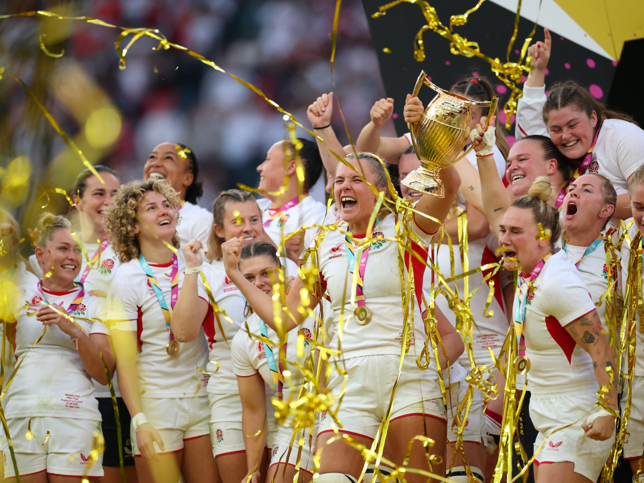 England took the Women's Rugby World Cup trophy home for the first time since 2014. Photo: Reuters