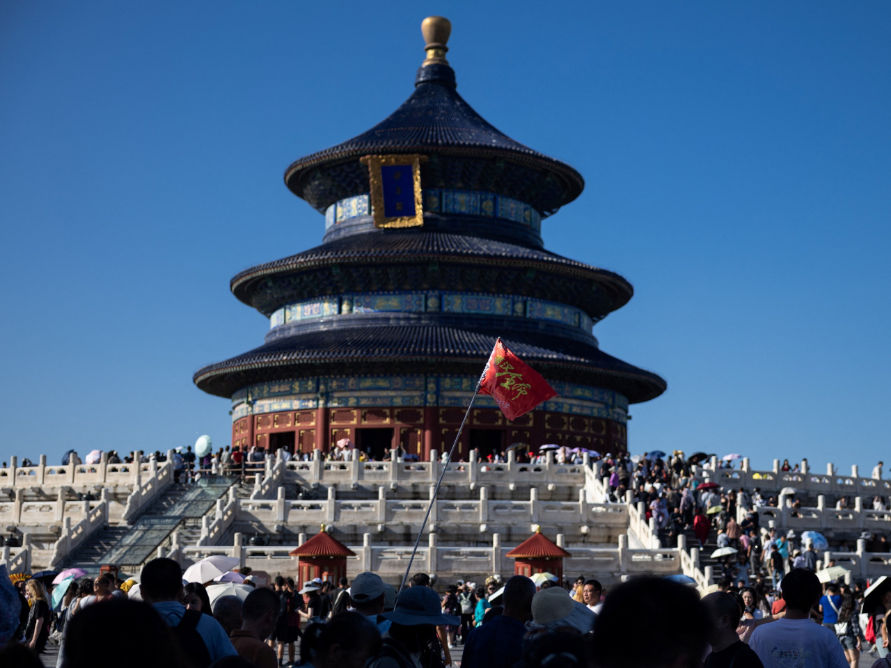 Visitors gather at the square surrounding Hall of Prayer for Good Harvests at the Temple of Heaven, or Tiantan Park, in Beijing. The capital city is again expected to be popular among travellers during this year's National Day Golden Week holiday. File photo: Reuters