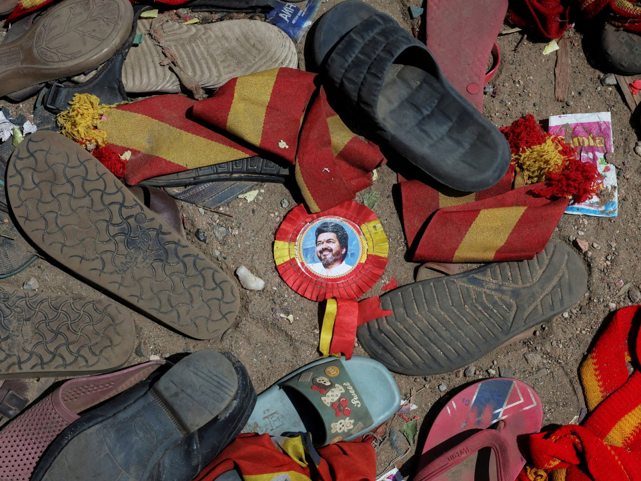 The deadly stampede happened as actor and politician Vijay was addressing a rally in Karur district on Saturday. Photo: Reuters