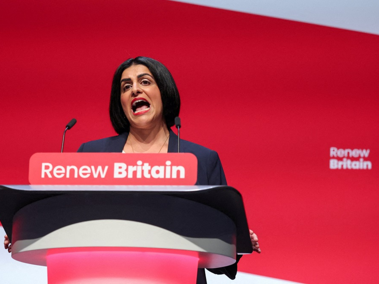 British Home Secretary Shabana Mahmood delivers the proposals at the Labour Party's annual conference in Liverpool. Photo: Reuters