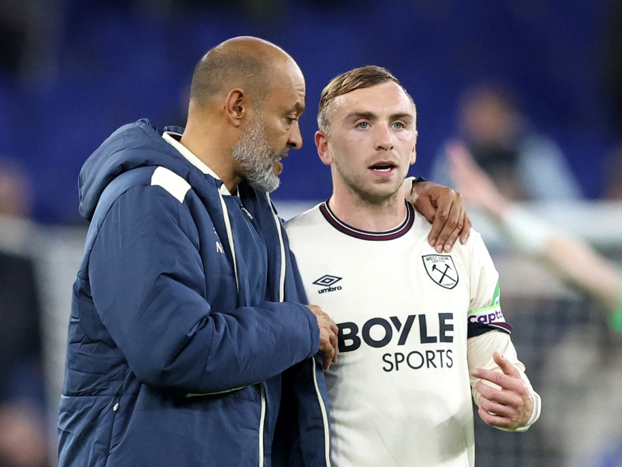 Jarrod Bowen scored in the 65th minute to rescue a point for West Ham in Nuno Espirito Santo's debut. Photo: Reuters