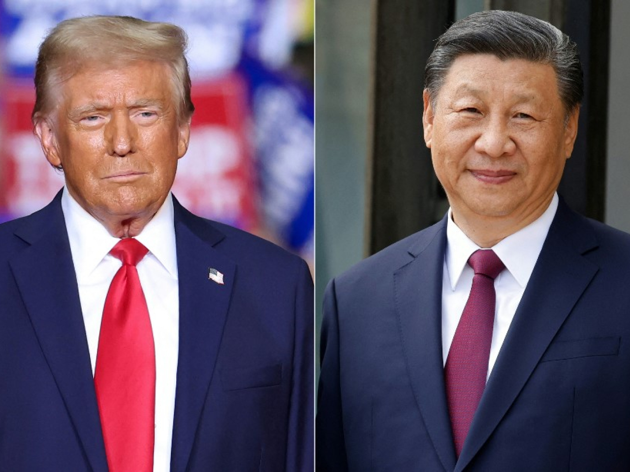 習近平與特朗普上月曾通電話，就當前中美關係及共同關心的問題坦誠深入交換意見。(法新社資料圖片)