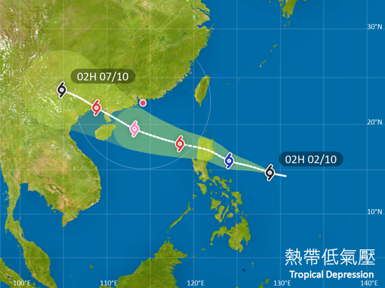 天文台表示，位於菲律賓以東海域的熱帶氣旋會移近呂宋一帶並逐漸增強，在周末期間橫過南海中北部。（天文台）