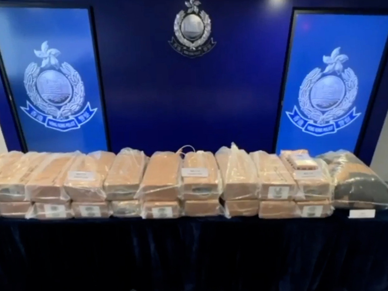 Police seized 200 bricks of suspected cocaine. Photo from police Facebook page