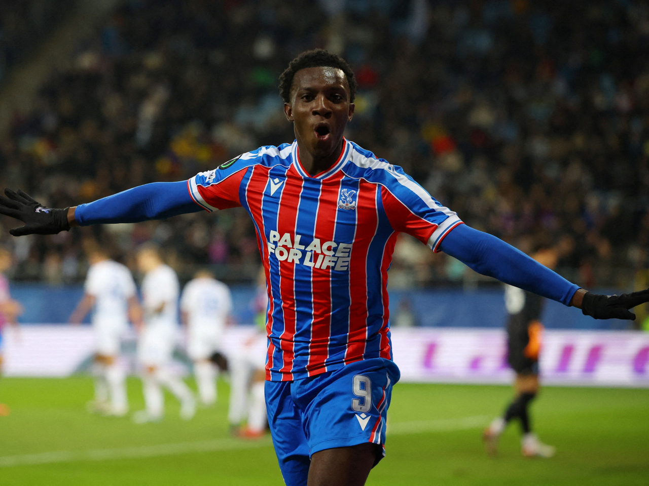 Eddie Nketiah was among the goalscorers for Palace, who set a new club record of 19 matches unbeaten. Photo: Reuters