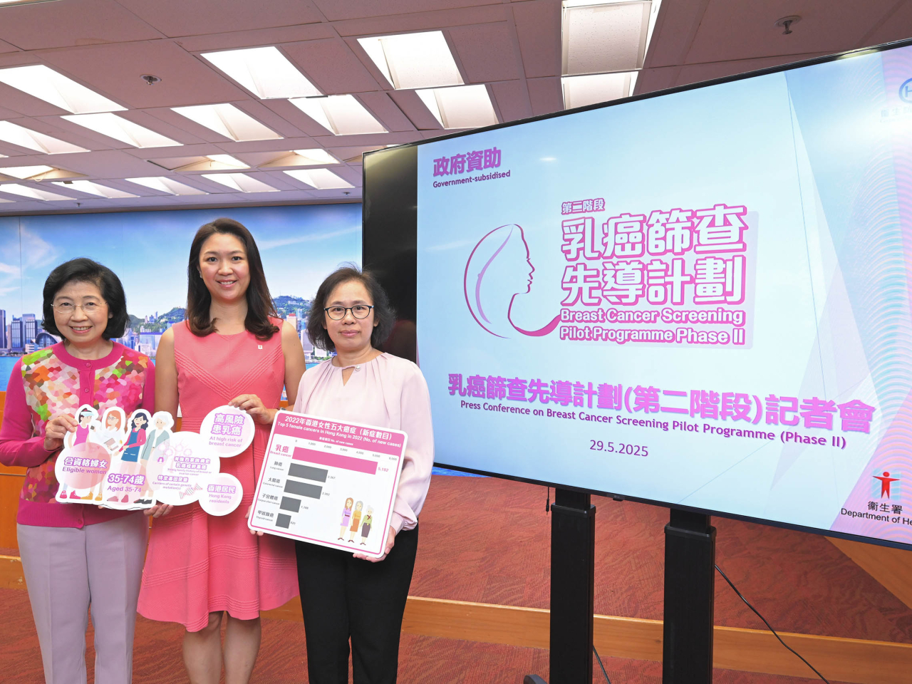第二階段乳癌篩查先導計劃於今年6月展開，為年齡介乎35歲至74歲，並屬高風險罹患乳癌的香港女性居民，提供資助篩查服務。（政府新聞處資料圖片）