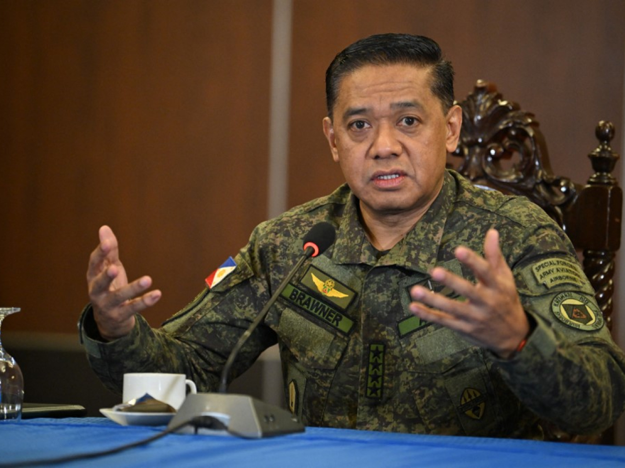 General Romeo Brawner says retired military officers reached out to him, but were rebuffed in their push for a coup. Photo: AFP