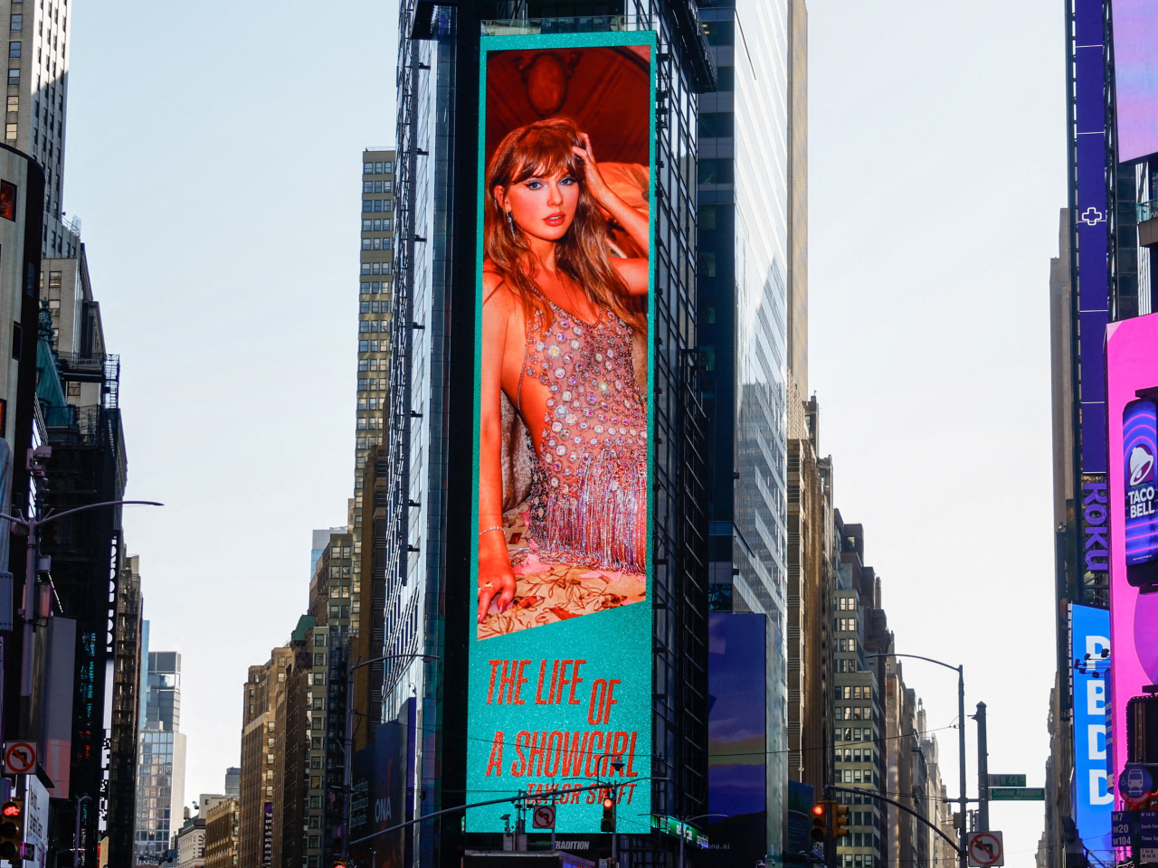 A billboard advertises Taylor Swift’s new album "The Life of a Showgirl" in Times Square in New York City. Photo: Reuters