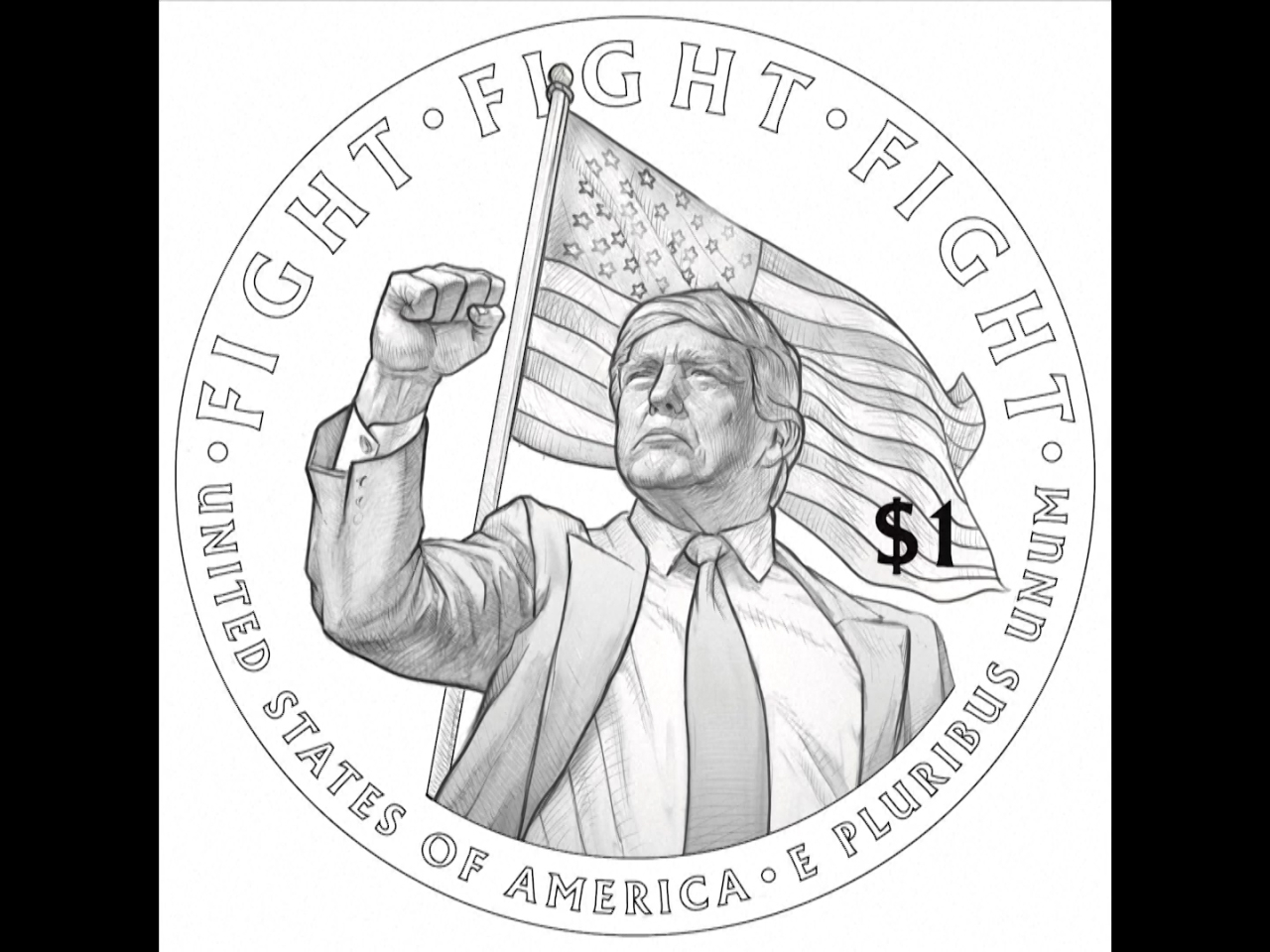 美國財政部正考慮鑄造印有現任總統特朗普頭像的1美元硬幣。（路透社）
