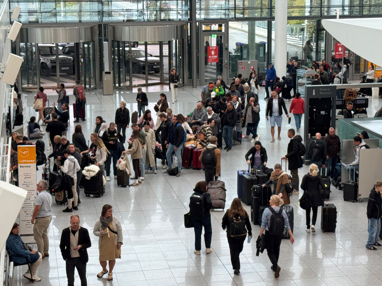 The scene at Munich Airport following the second shutdown. Photo: Reuters