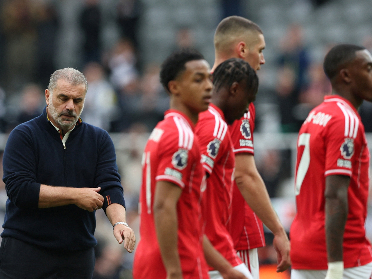 Forest's latest stumble saw Ange Postecoglou's winless start at the club extend to seven matches. Photo: Reuters
