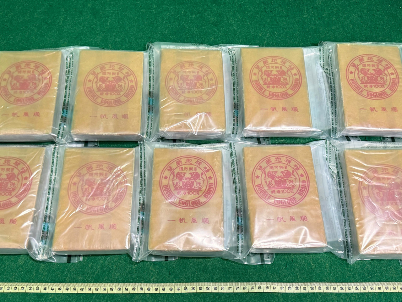 海關檢獲約3.8公斤懷疑海洛英，市值約190萬元。（政府新聞處）