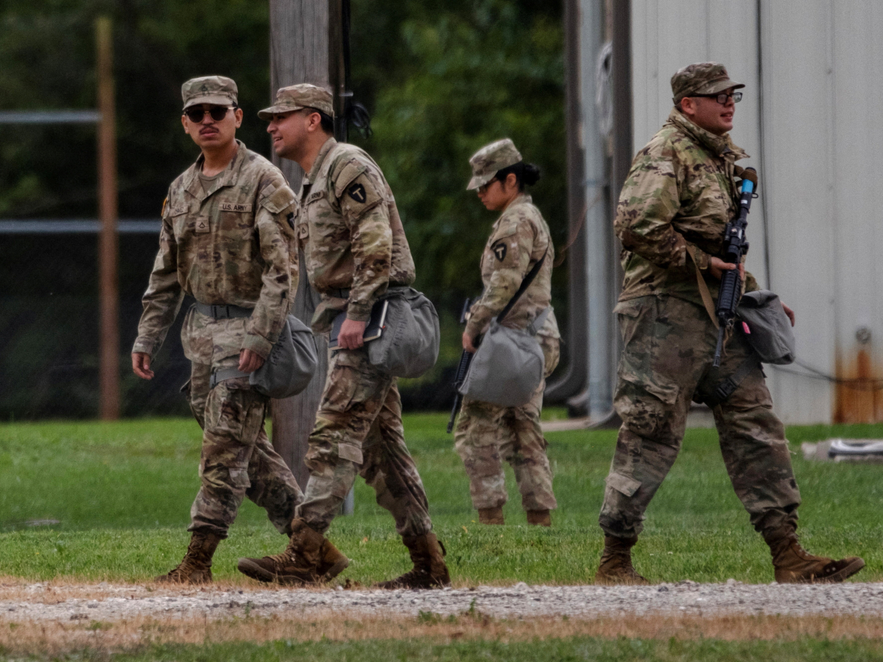Texas National Guard troops at an army base after US President Donald Trump ordered increased law enforcement presence in Illinois. Photo: Reuters
