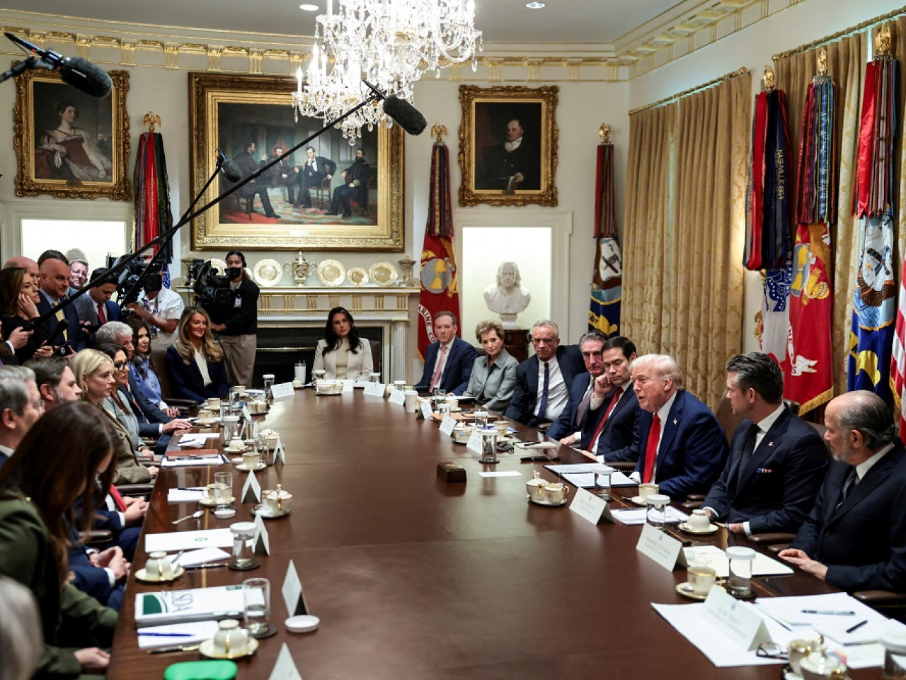US President Donald Trump told his cabinet secretaries he expects the hostages to be released on Monday or Tuesday. Photo: Reuters