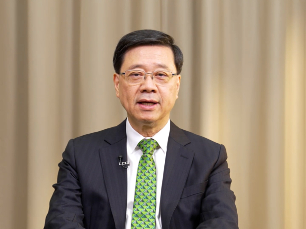 李家超提到，政府正全速發展香港成為國際創新科技中心。（政府新聞處）