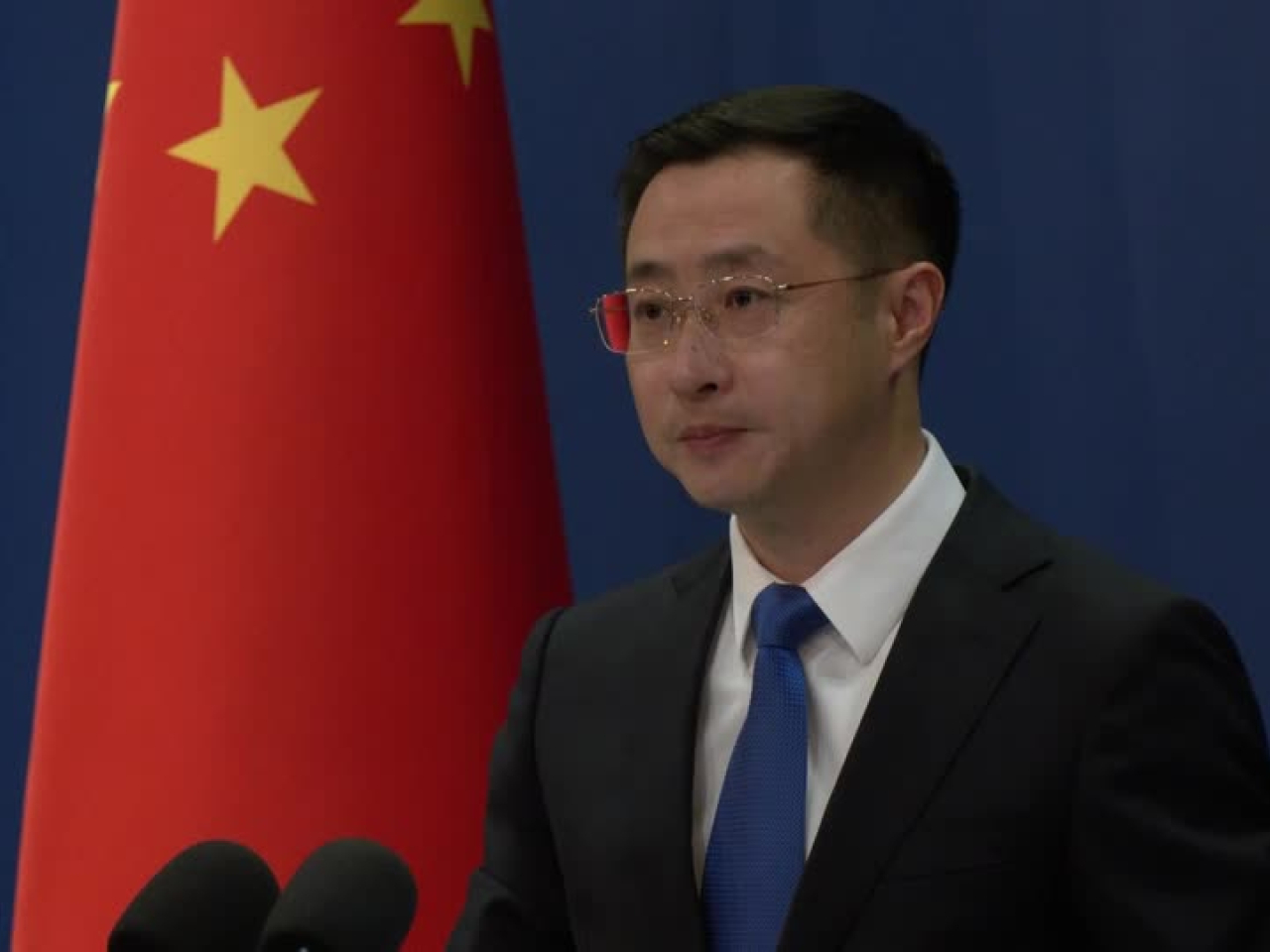 林劍說，中業島、鐵線礁、渚碧礁都是中國南沙群島的一部分，是中國領土。（路透社）