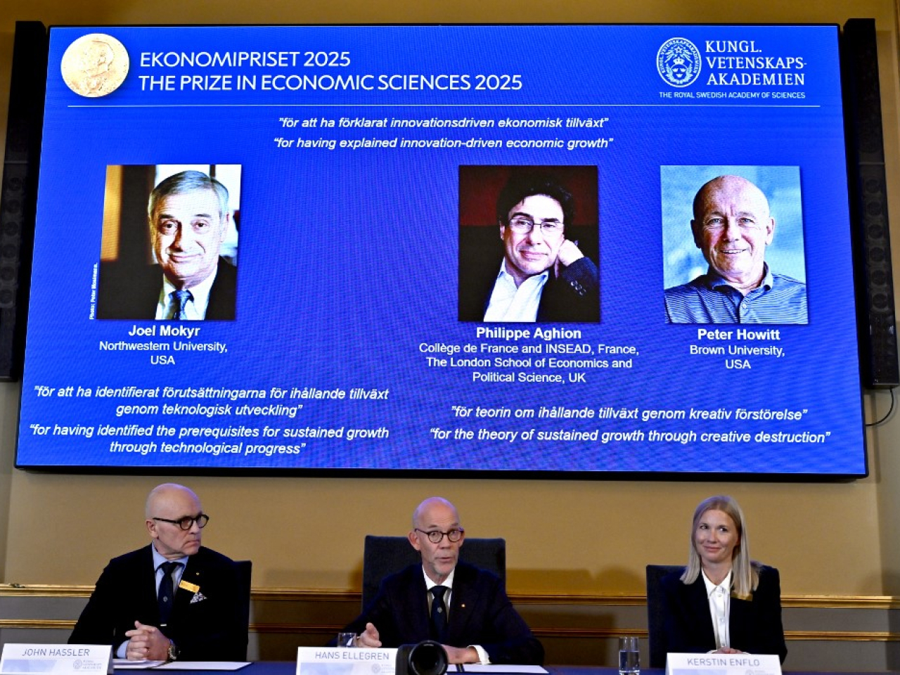 The economists won for better explaining and quantifying 'creative destruction' in which new innovations replace older technologies and businesses. Photo: AFP