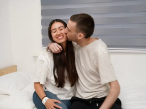 Released Israeli hostage Avinatan Or kisses his girlfriend, Noa Argamani after his release as part of a prisoner-hostage swap between Israel and Hamas. Photo: handout via Reuters