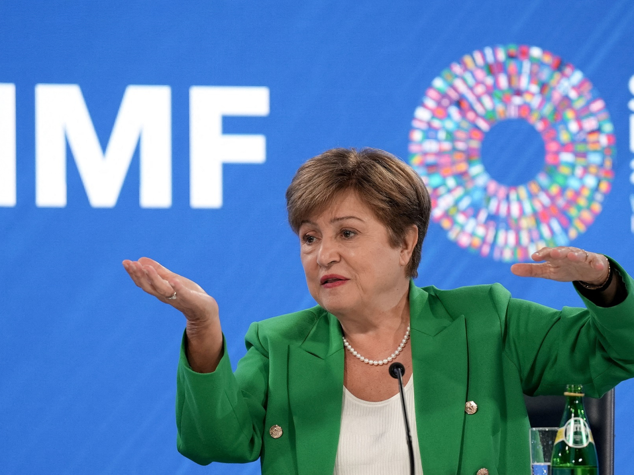 Kristalina Georgieva says global trade is continuing "pretty much on the rules that have existed" before Donald Trump's trade war. File photo: Reuters
