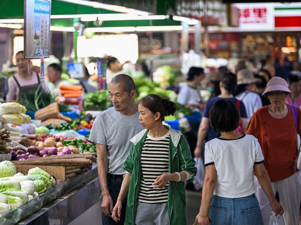 內地9月CPI按年跌幅收窄至0.3%，跌幅略多於預期；核心CPI按年升幅擴大至1%。（法新社資料圖片）