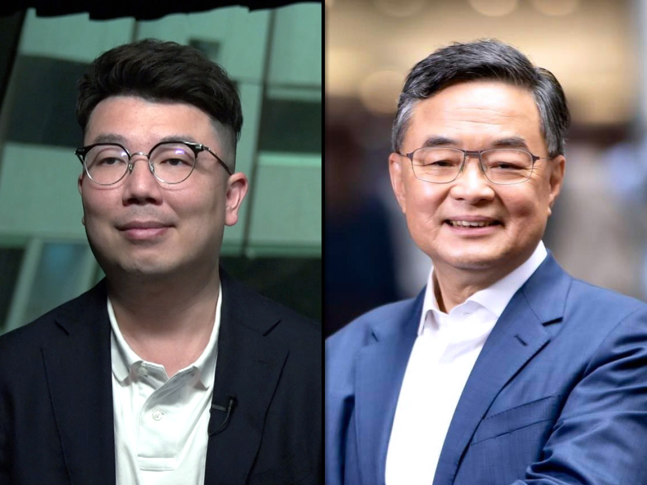 劉國勳（左）表示有些新想法，稍後合適時間會公布；龍漢標（右）指很快會公布會否角逐連任。