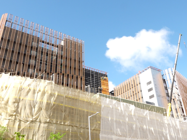 坐落於將軍澳百勝角的香港中醫醫院，12月11日起分階段投入服務，採用公私營模式營運，合資格市民可選擇使用資助服務。（港台圖片）