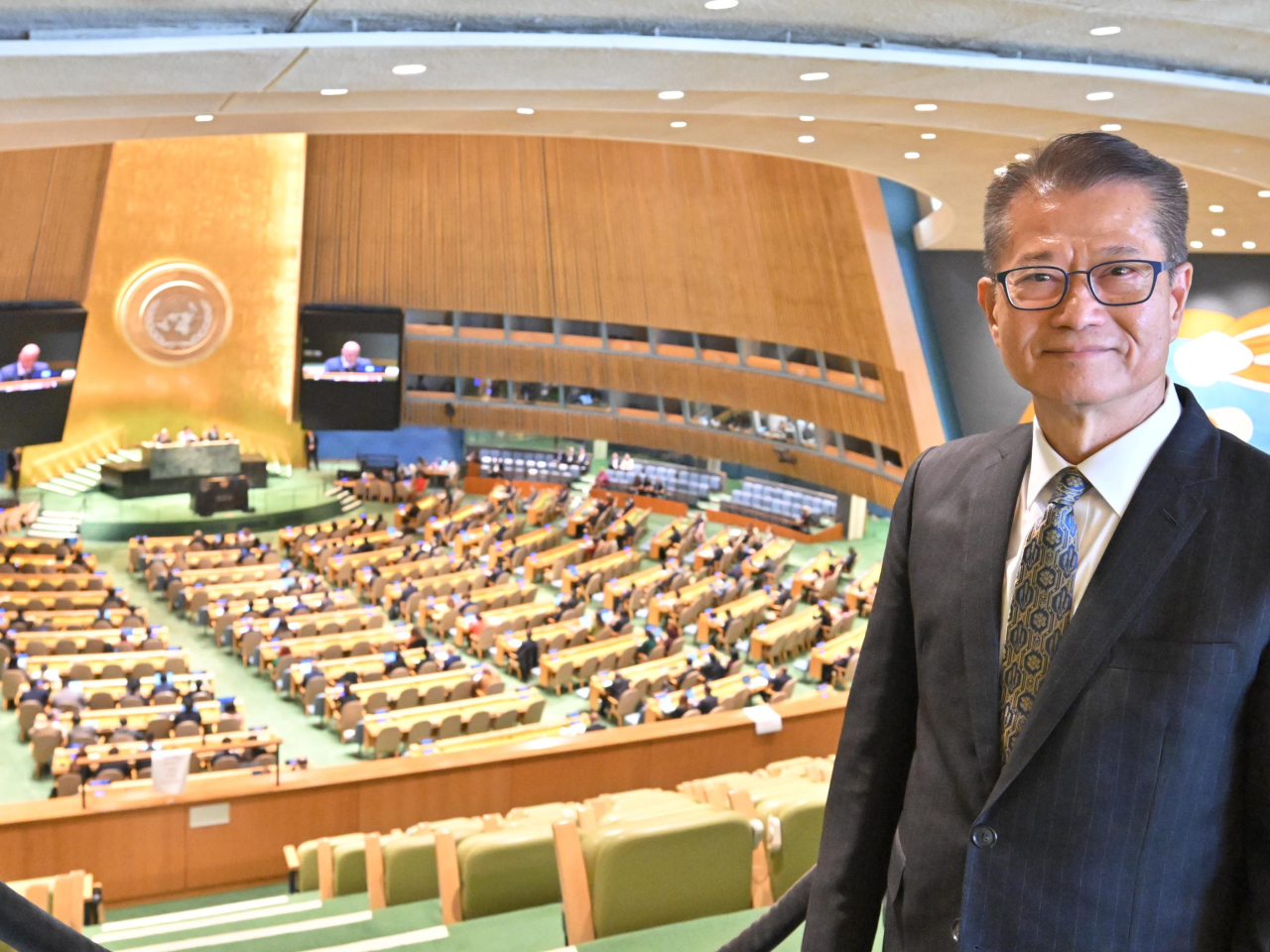 陳茂波到訪聯合國。（政府新聞處）