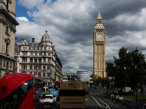 英國8月國內生產總值（GDP）按月增長0.1%，符合市場預期。（法新社資料圖片）