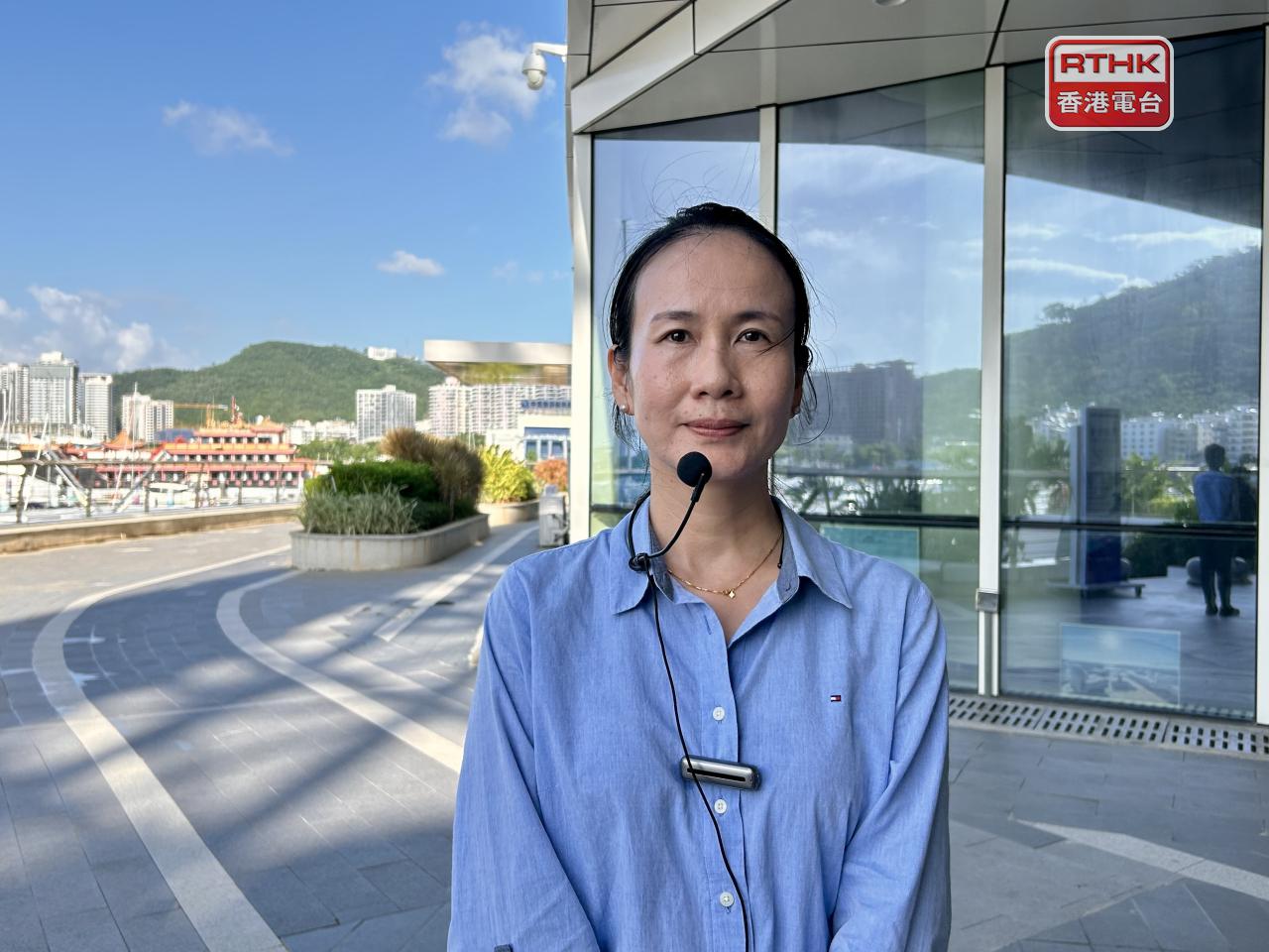 海南國際遊艇交易公司副總經理鄧藝華認為，海南與香港可在遊艇經濟有更多合作。（羅煒皓攝）