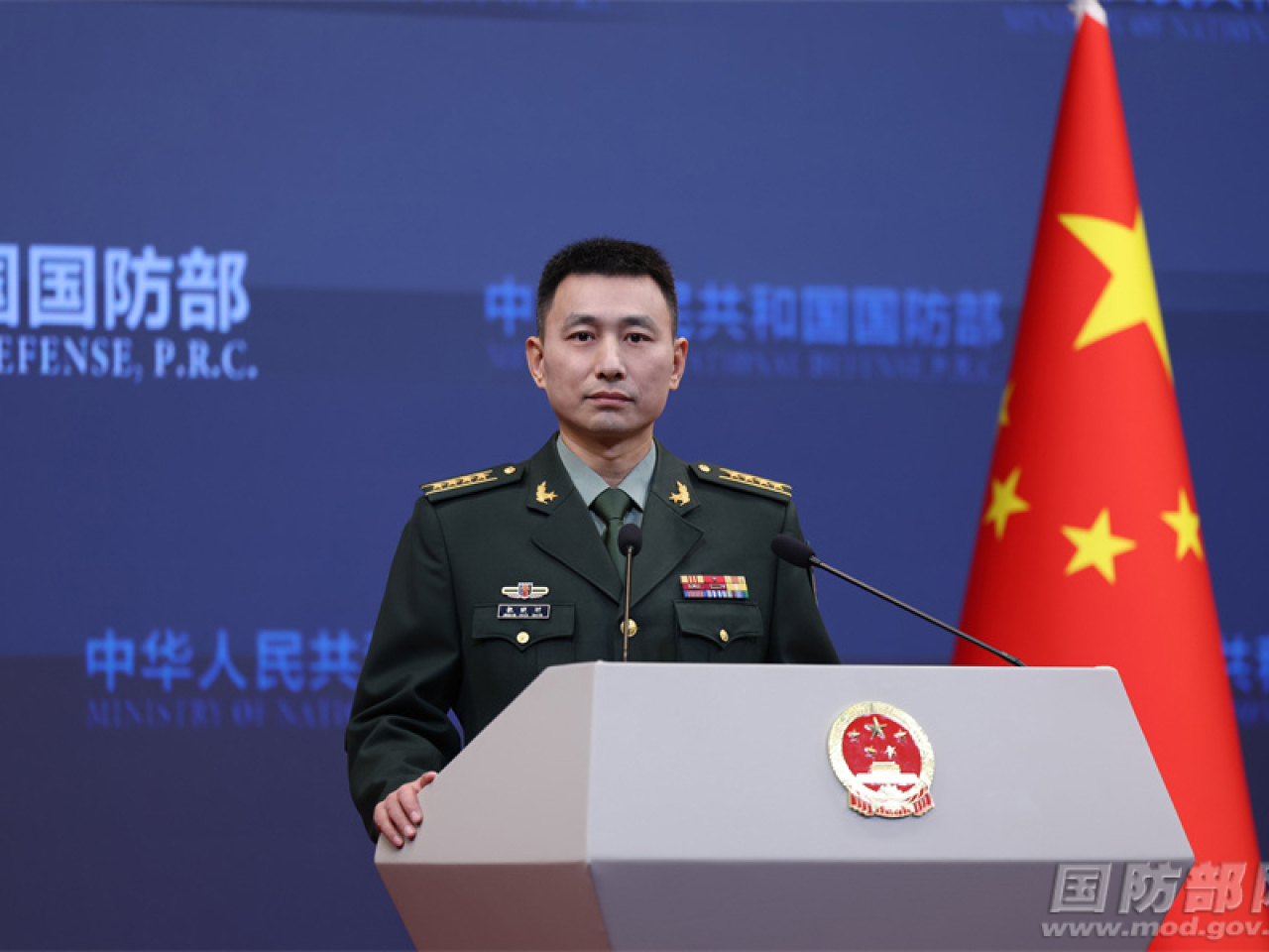 張曉剛表示，中方敦促菲方放棄不切實際的幻想，停止自導自演的海上鬧劇與煽宣炒作。（國防部網頁圖片）