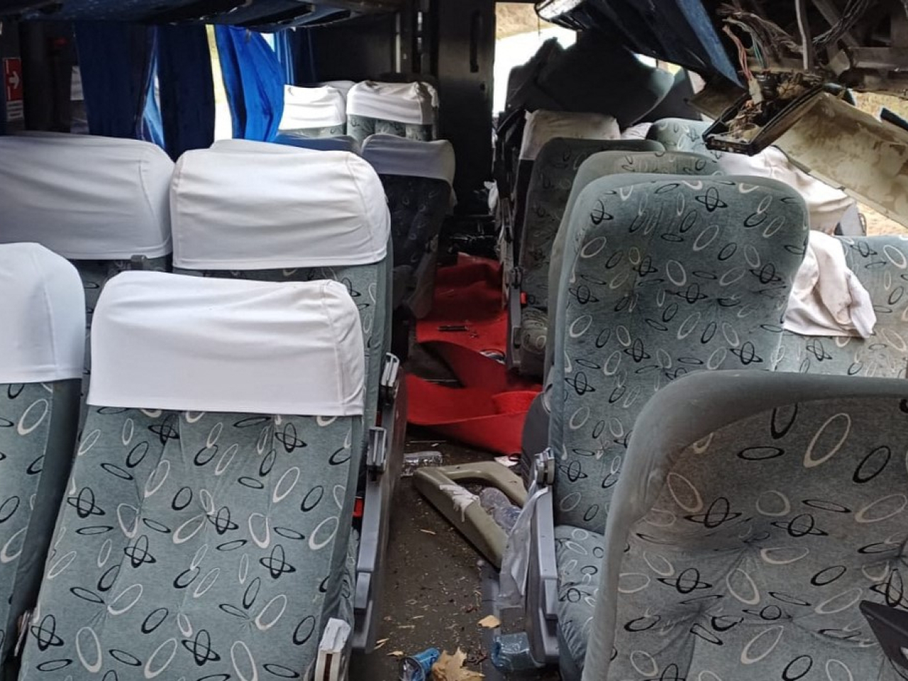 Brazilian police say the crashed into an embankment before flipping over, ejecting some of the passengers from the vehicle. Photo: Brazil Federal Highway Police via AFP