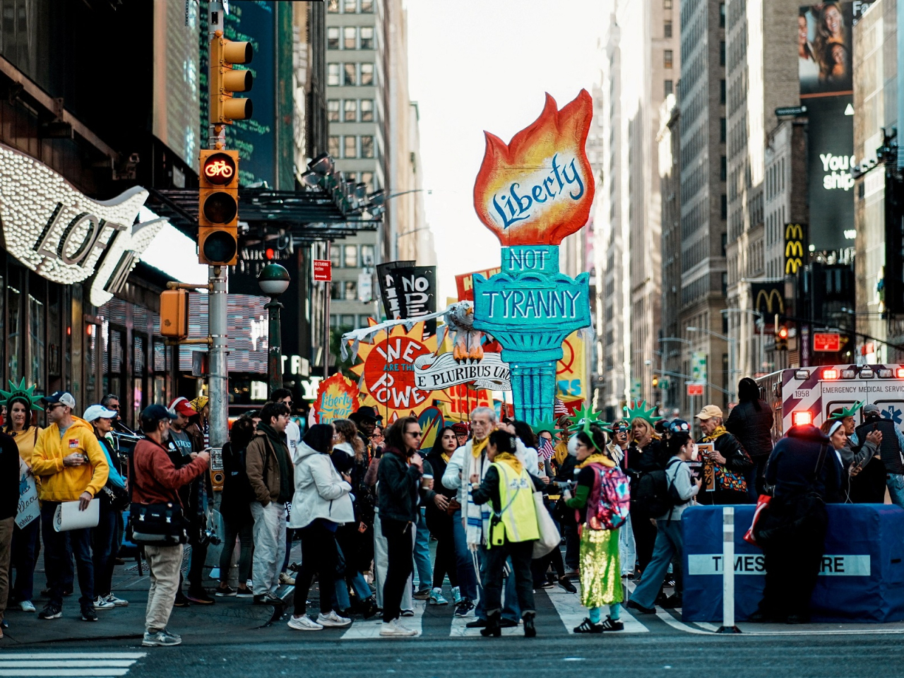 People in New York city were also out in force. Photo: Reuters