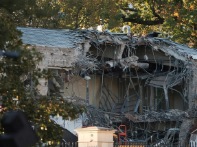 Construction is ongoing on the East Wing of the White House, where Donald Trump&rsquo;s proposed ballroom is being built. Photo: Reuters