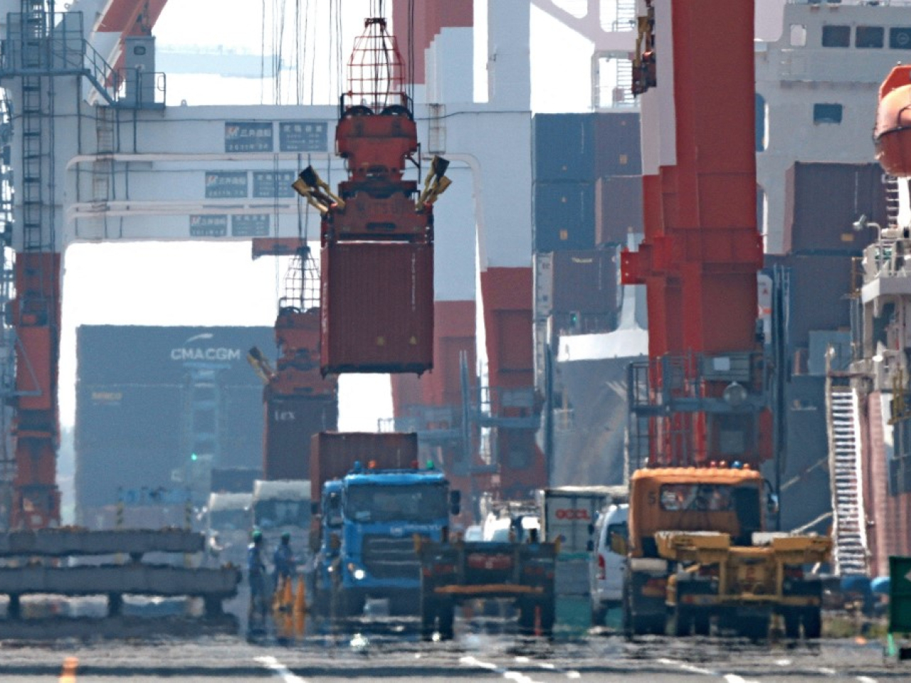 日本9月出口按年增長4.2%，是5個月以來首次增長，但增幅略低過市場預期。（法新社資料圖片）