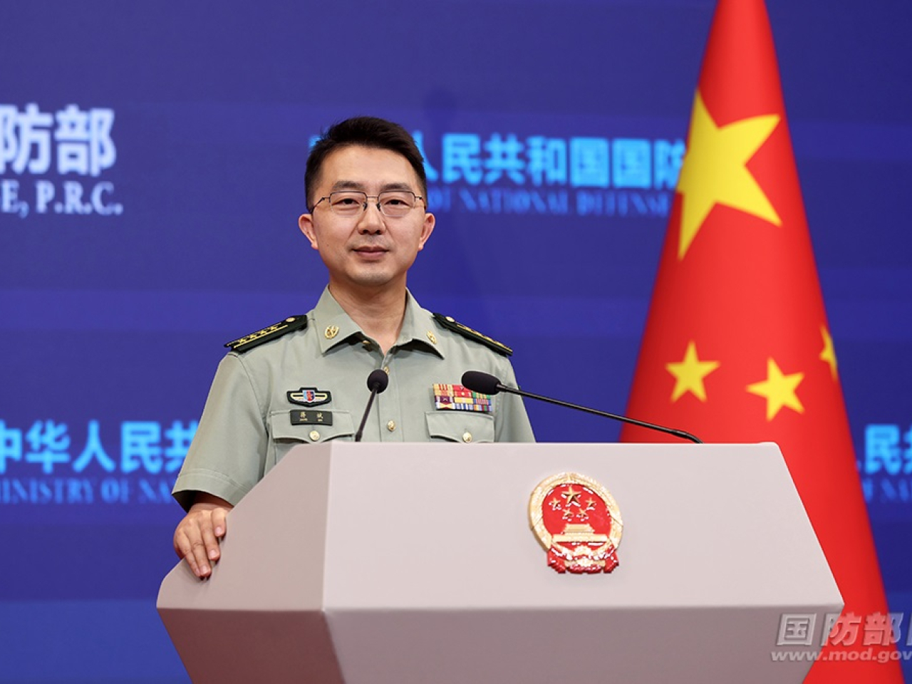 蔣斌表示，南部戰區組織兵力堅決攔阻驅離侵闖中國西沙領空的澳洲軍機，行動正當合法、專業克制。（國防部網站圖片）