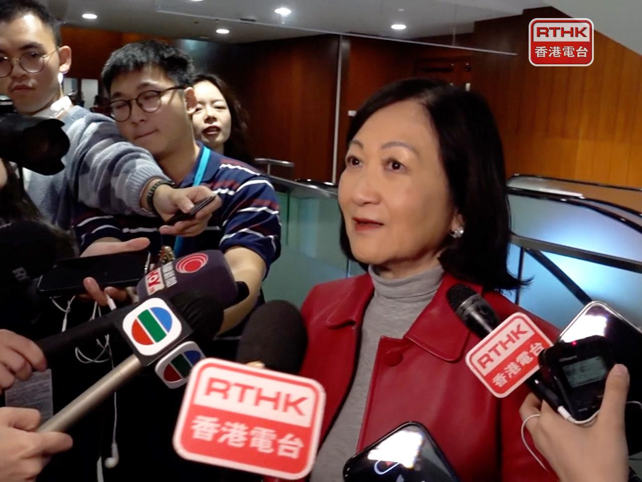葉劉淑儀表示，參選名單仍要稍後才公布。（周國安攝）