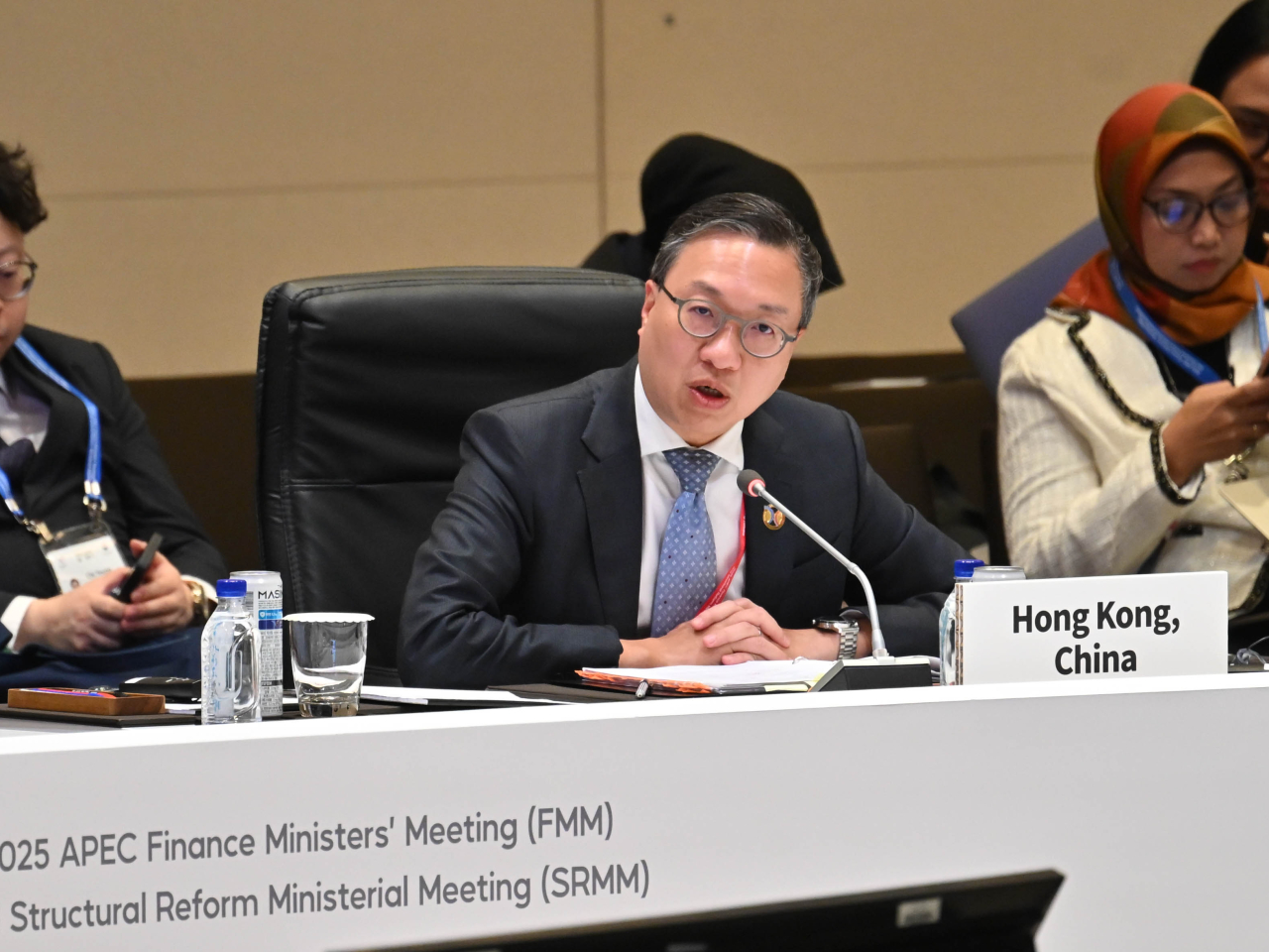 林定國表示，香港致力與不同經濟體及國際組織建立更緊密的聯繫。（政府新聞處）