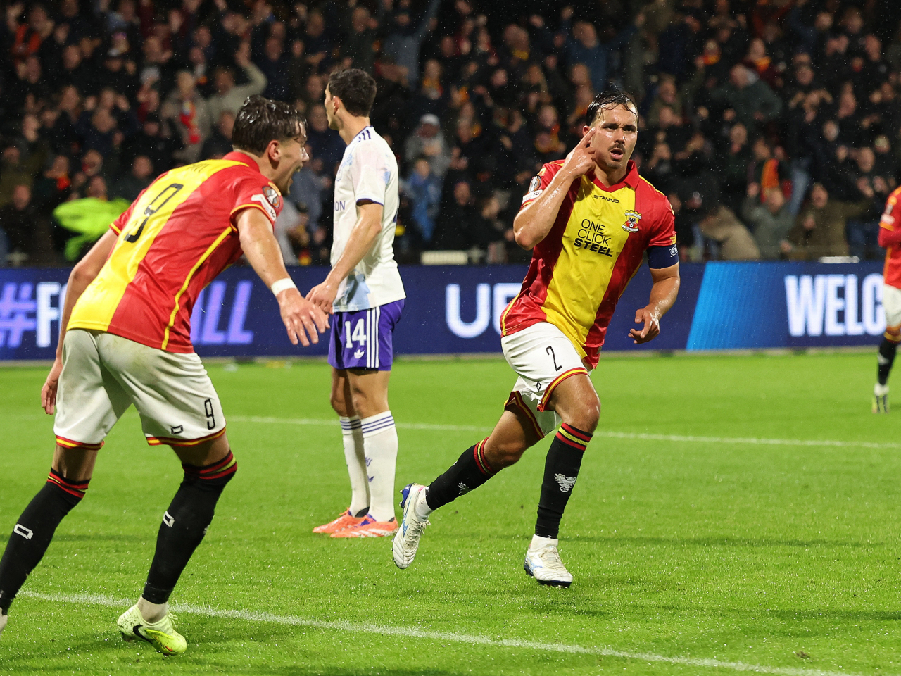 Mats Deijl was among the goalscorers in Go Ahead Eagles' 2-1 win over Aston Villa. Photo: Reuters