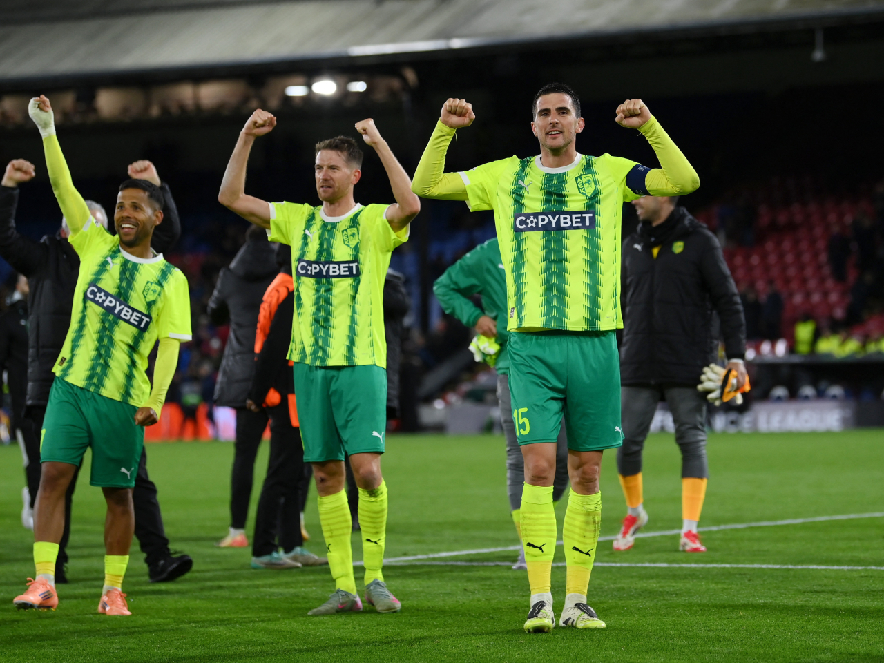 The victory lifts AEK Larnaca up to second in the Conference League after two rounds. Photo: Reuters